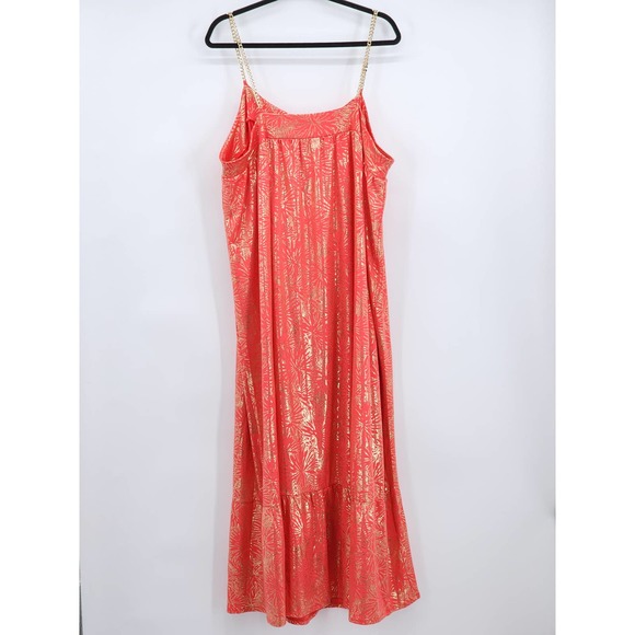 Michael Kors Sangria Maxi Dress Gold Chain Plus Size 2X NWT - Picture 6 of 9